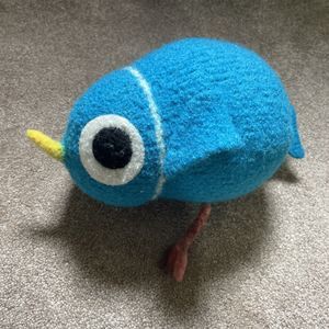 Snooter Doots Blue Bird Plush Felted Wool Knit